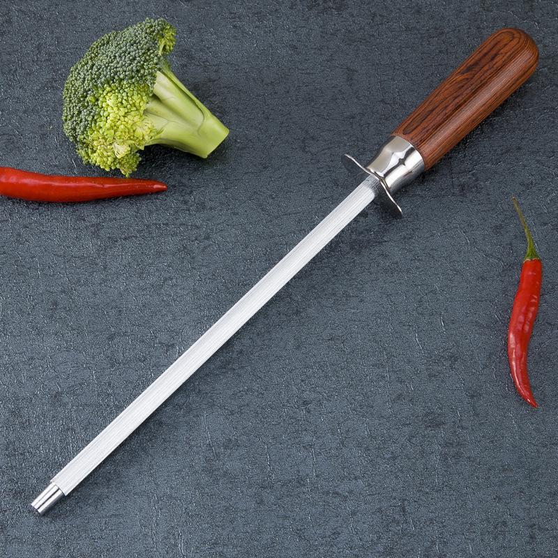 Stainless Steel Knife Sharpening Steel with Handle - Kitchen Tool for Blade Maintenance
