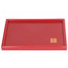 Wood Serving Tray Decorative Serving Platter Snack Fruit Plate for Living Room Coffee Table Kitchen CounterTop Red
