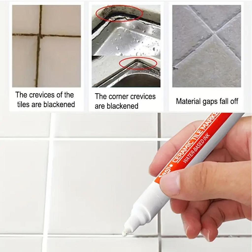 1pc Waterproof Tile Marker Grout Pen Wall Seam Pen For Tiles Floor Bathroom Decontamination Seam Repair Tools  For Hotel