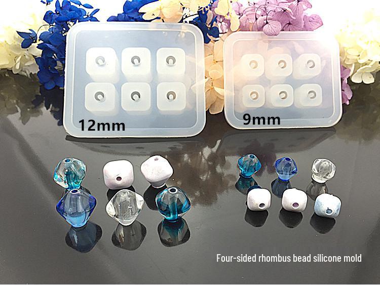 Faceted Square & Rhombus Epoxy Pendant Beads Mold for DIY Jewelry