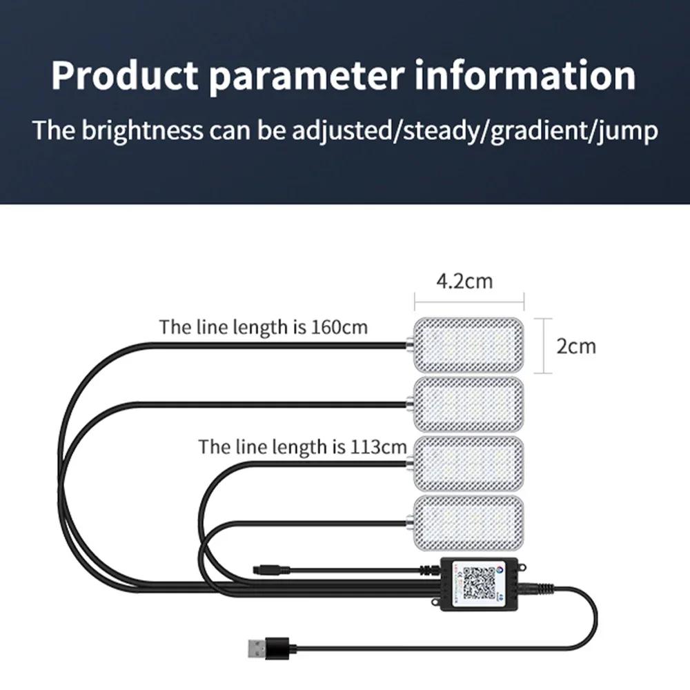 NOUA Bandă de lumină LED RGB pentru interiorul mașinii Suport APP Control atmosferă Lampă USB Neon Lumină ambientală interioară