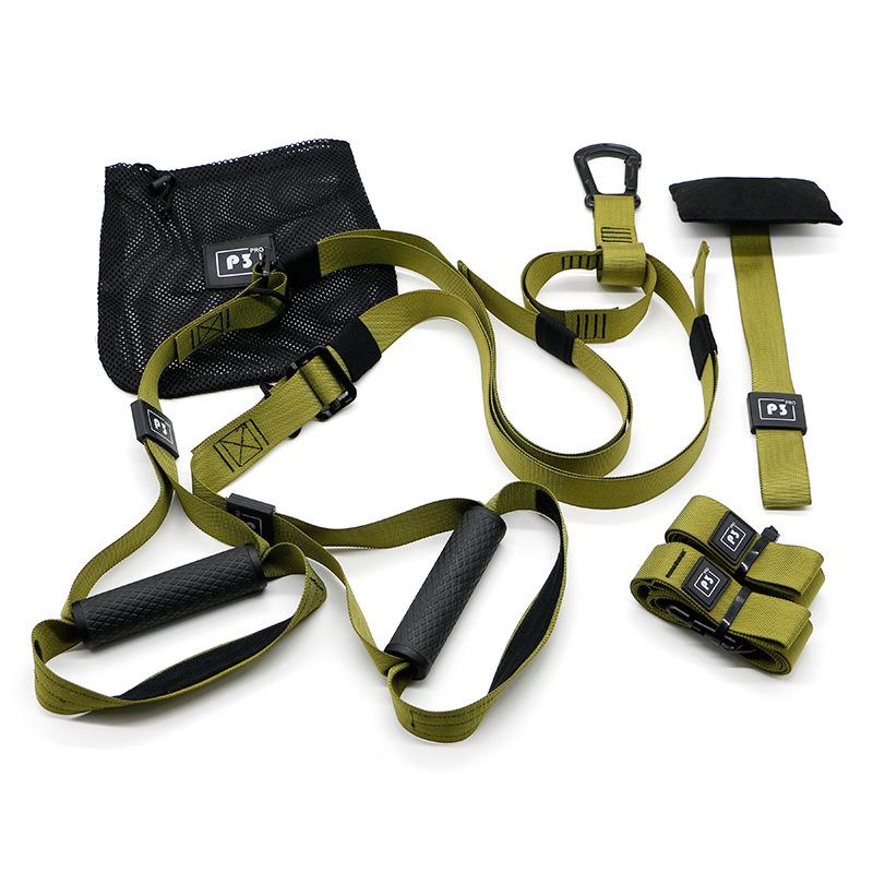 Multifunctional TRX Suspension Fitness Set with Resistance Bands and Ropes
