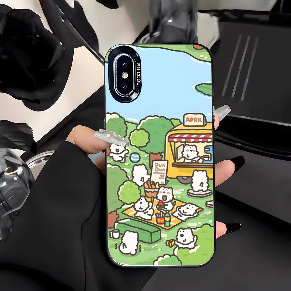 Anime Dundun Phone Case For IPhone 17 Air 16 E 15 14 Plus 13 12 11 Pro Max Colored Silver Cover