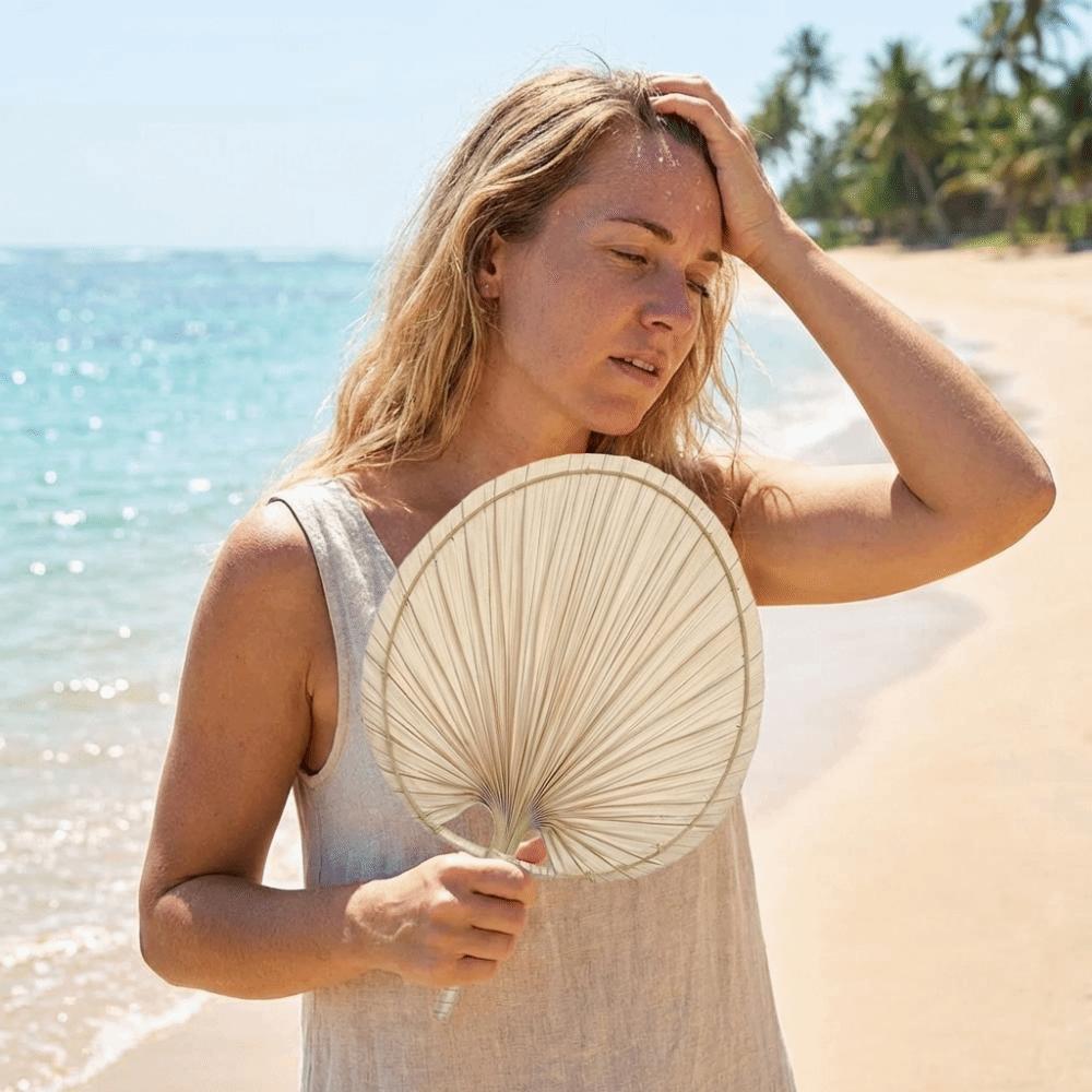 Lightweight Hand-woven Palm-Leaf Fan Anti-Mosquito Decorative Handheld Fans Cattail Fan  Photo Prop