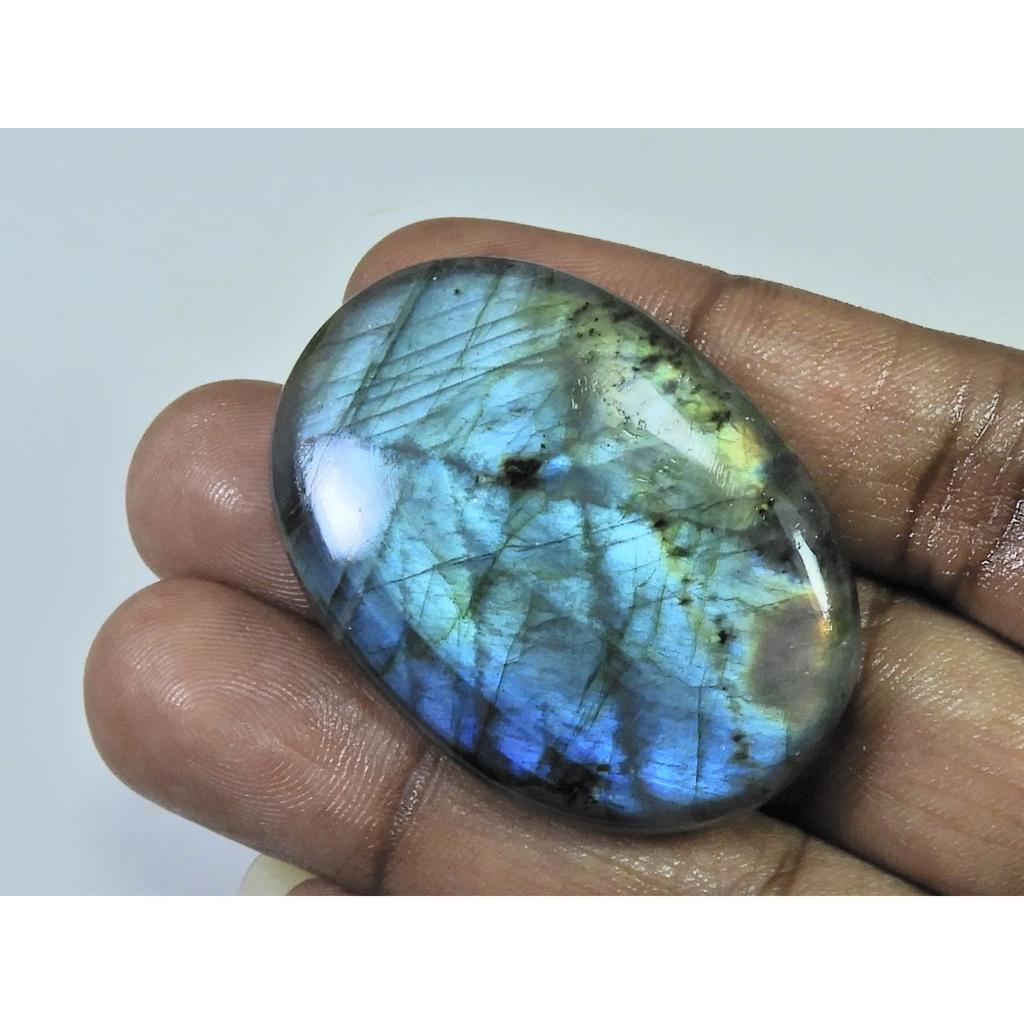 100Cts.Natural Labradorite Multi Fire Oval Cabochon Loose Gemstone 31X45X7MM D-228