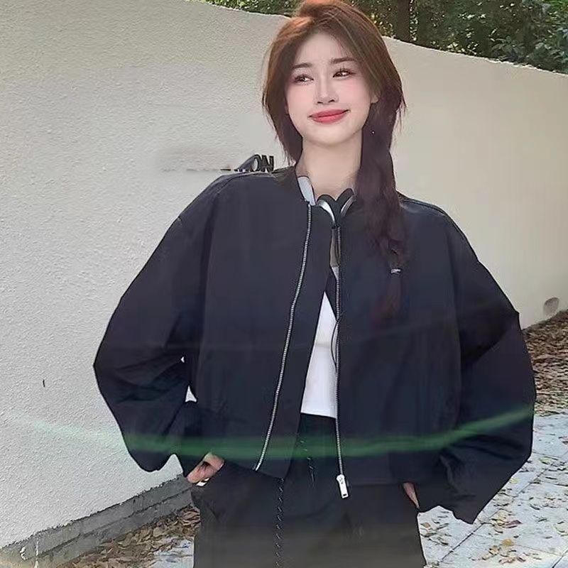 Women's Retro Short Jacket Early Spring Loose Slimming Casual Versatile Baseball Jacket