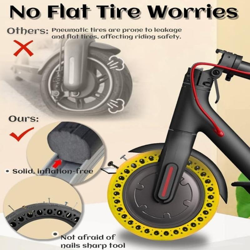 Long Lasting Non Pneumatic 8.5x2 Scooter Tire Wear Resistant Anti Slip Solid Rubber Wheel Suitable for M365 Urban Riding