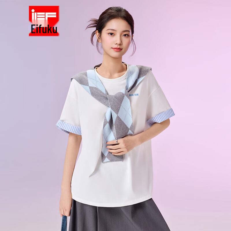 IEF 2026 Summer Korean Style Five-Sleeve T-Shirt One Size
