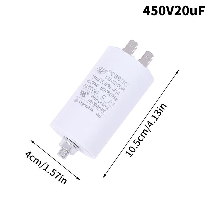 Cbb60 Starting Capacitor 6Uf~100Uf Motor Capacitor 50 / 60Hz 450Vac With M8 Screw For Electric Motor/Washing Machine