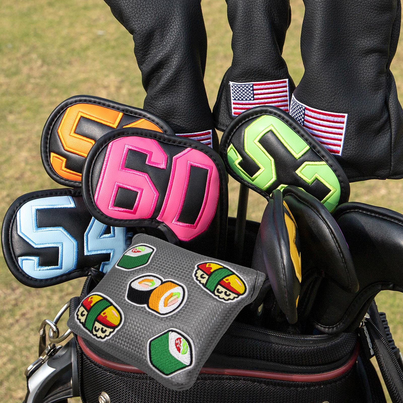 

Golf Mallet Putter Cover Magnetic Closure Protection Square Waterproof for Men Women сірий колір