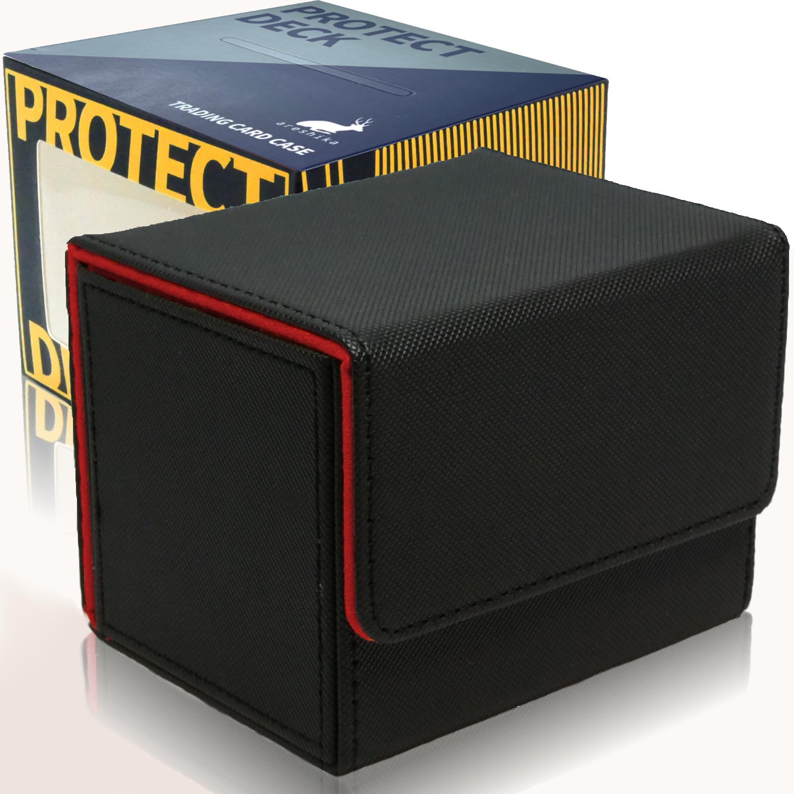 

Чехол для коллекционной карты Areshika Protect Deck, кожаный чехол для магнитной колоды (Черный Красный)