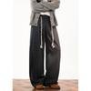 | Heavy Texture Imitation Woolen Casual Pants Men's Autumn Loose Texture Ethnic Style Belt Straight Trousers