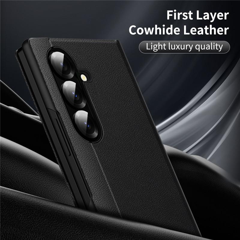Window View Smart Leather Flip Case For Samsung Galaxy Z Fold 8 Ultra 7 6 5 4 3 Fold8 5G With Card Slot Hinge Protection Cover