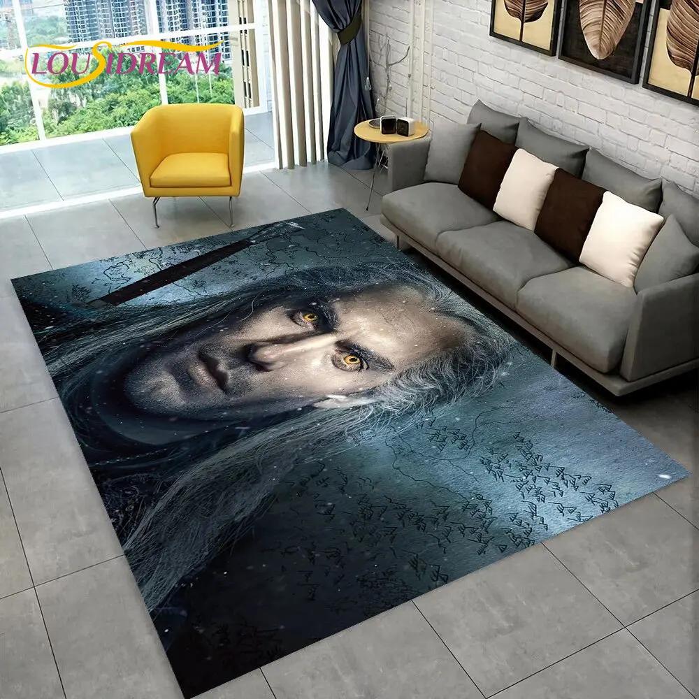 The W-Witcher Game Gamer Anime Area Rug,Carpet Rug for Home Living Room Children's Bedroom Sofa Doormat Decor,Non-slip Floor Mat