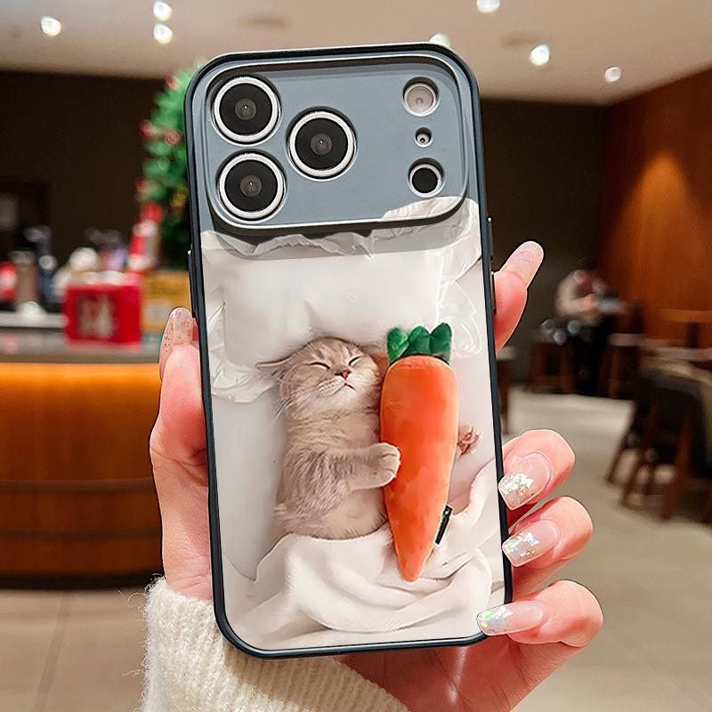 Magnetic For Magsafe Case For iPhone 17 Pro Max Sleeping Cat Carrot Pattern Skin Feeling Cover For iPhone 16 15 14 13 Pro Max