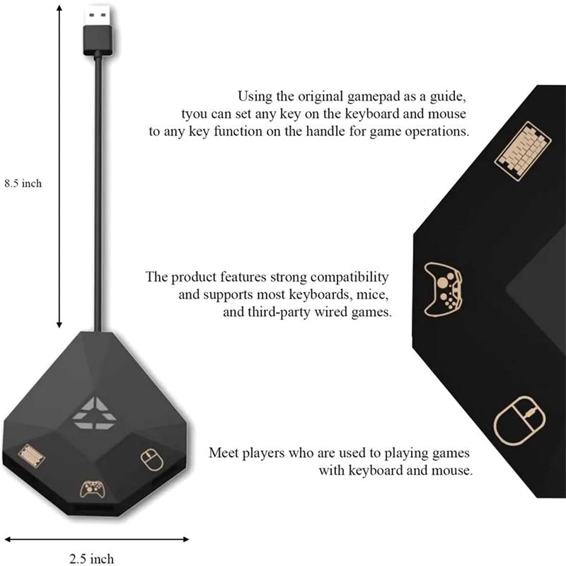 Adaptador de Teclado e Mouse Conexão USB Conversor de Mouse e Teclado Para Ps4/Ps3/Xbox One/Xbox 360/Nintendo Switch