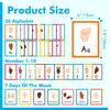 ASL Alphabet Line Bulletin Board Set, 43pcs Letters Numbers Week Sign Language Decorations, 26 Letters/7 Days of the Week1-10 Numbers Small Posters
