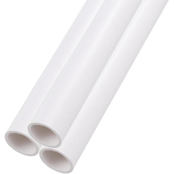 3pcs 5/8" X 0.8" PVC Pipe 24" Plastic Rigid Tubing Round High Impact Drain Pipe, [for Greenhouse Garden Home HVAC Plumbing] - 16x20mm / White