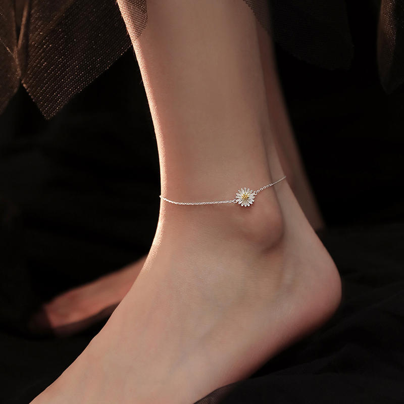 925 Sterling Silver Anklet Dazzling Chain Clear CZ Geometric Elegant For Woman Girl Fashion Jewelry Gift Dropship Wholesale
