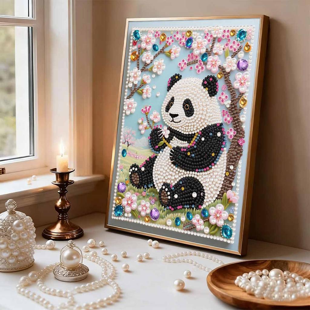 Pearl Painting Kit The Panda Under The Tree Frameless Handicraft DIY Bedroom Decoration Living Room Wall Art Room Decoration Art Craft Decoration