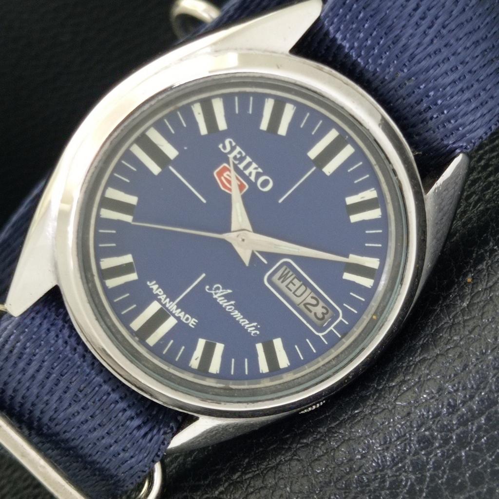 VINTAGE SEIKO 5 AUTOMATIC JAPAN 7009A MENS BLUE COLOR DIAL WATCH A702109-5 R208-a702109