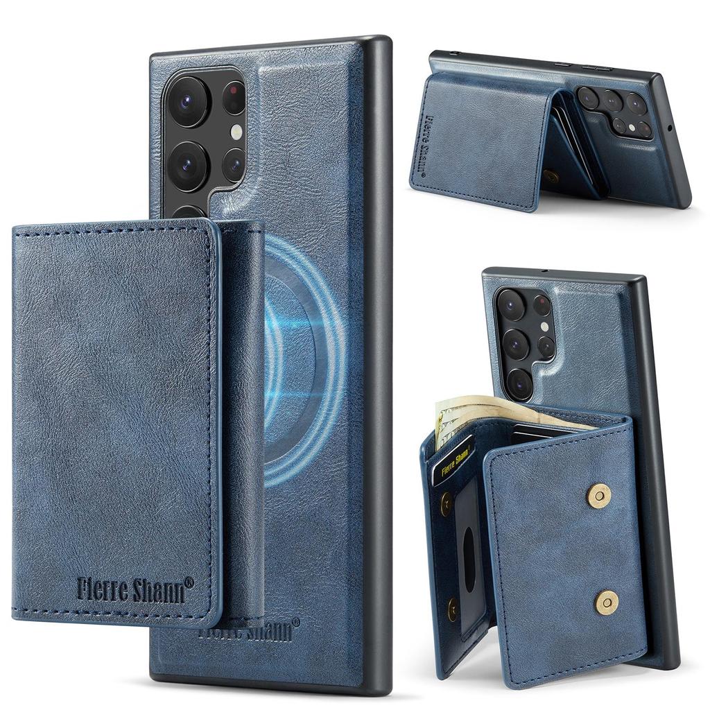 Samsung S25 Ultra Magnetic Card Holder Wallet Case - Drop-Proof with Card Slots, Also Fits S24 Plus