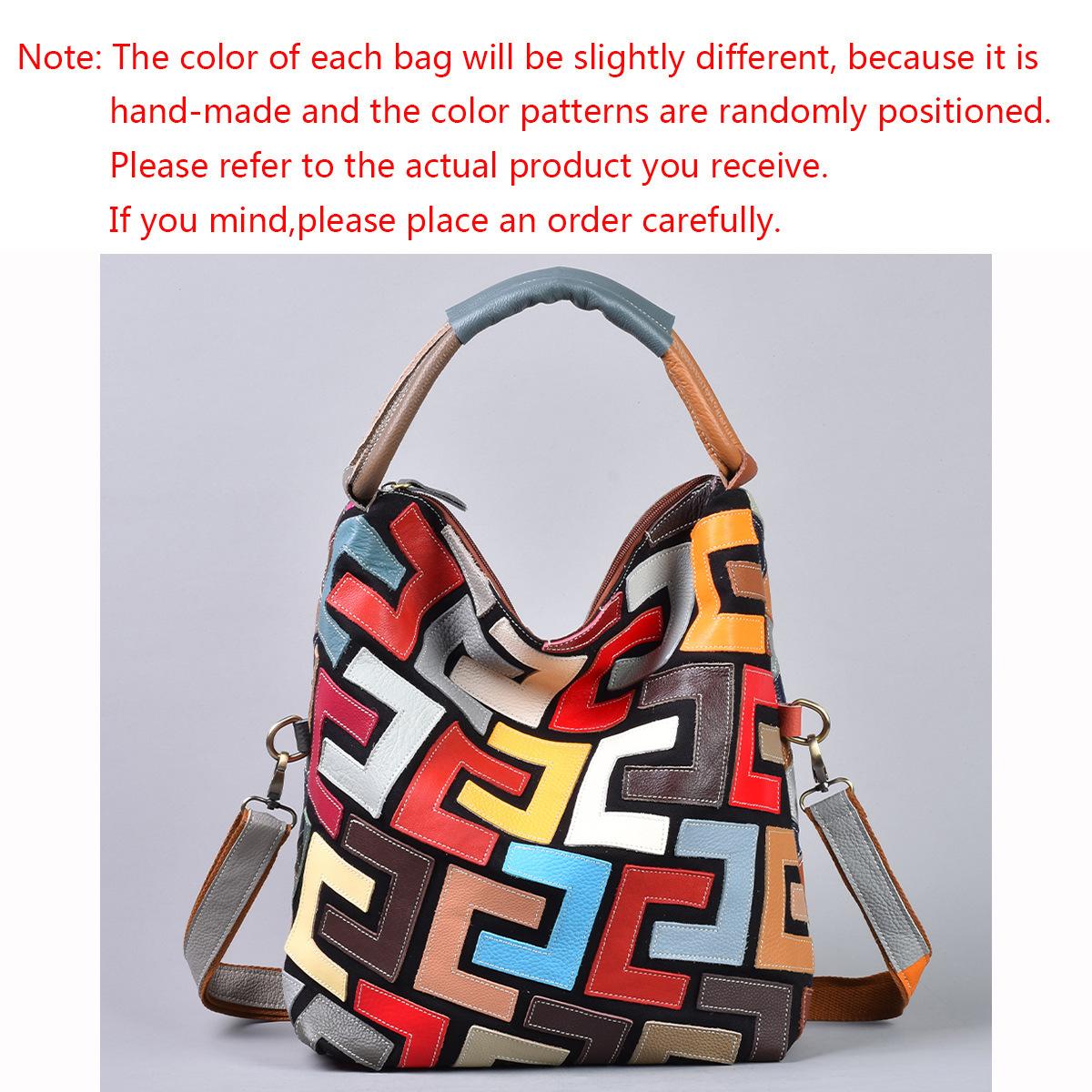 

Женская сумка через плечо из натуральной кожи, большая вместимость, ручная сумка через плечо разноцветный