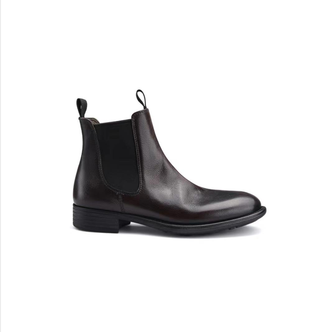 

Секунды волосы~ Мать винограда, плиссированная модная универсальная круглая голова толстая подошва труба сигареты челси короткие ботинки женские весна и осень 40