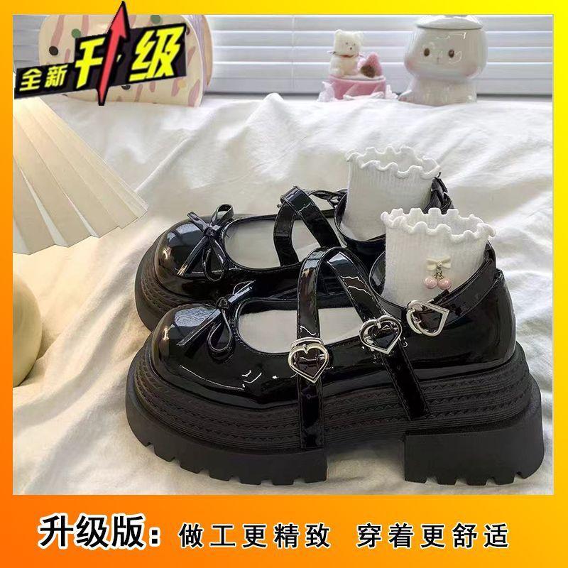 2025 new British style heightened platform small leather shoes women's summer French temperament single shoes with skirts Mary Jane shoes