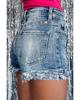 Azura Exchange High Waist Raw Hem Denim Shorts