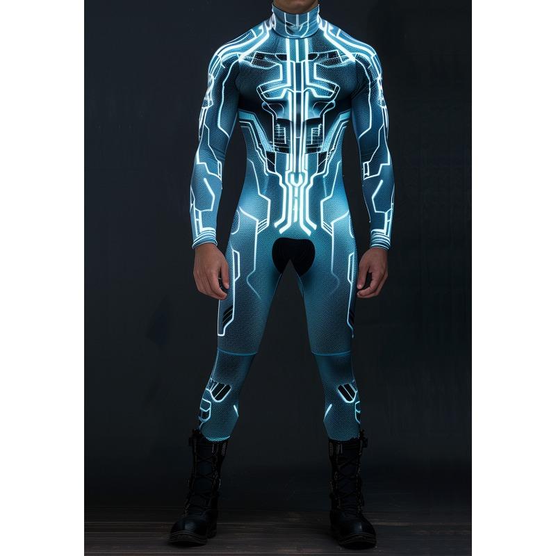 Unisex Cyber Punk 3D Digitaltrykk Halloweenfest Rollespillantrekk Kvinner Menn Cosplay Kostyme Karneval Jumpsuit