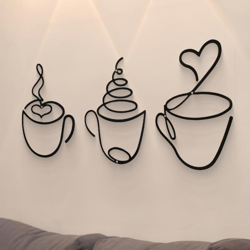 1Pc Creative Coffee Wall Hangings Coffee Shop Decorations Interior Wall Decorations Wall Hanging Iron Paintings