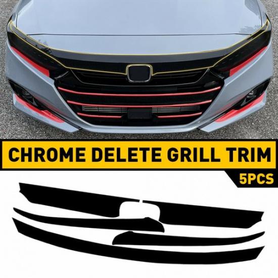 Chrome Delete for Overlay Blackout -22 Honda Front Accord Upper Grill Trim H