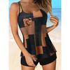 Women's Swimwear Tankini 2 Piece Swimsuit  Coconut Tree Pattern Print Vacation Bathing Suits