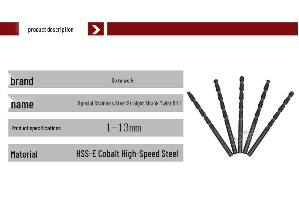 High Cobalt HSS-E Stainless Steel Twist Drill Bit for Electric Drills (5.6-8.0mm)