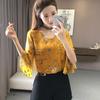 Spring and Summer Women's Short-sleeved Chiffon Shirt Tops with Trumpet Sleeves Slimming Bottoming Shirt