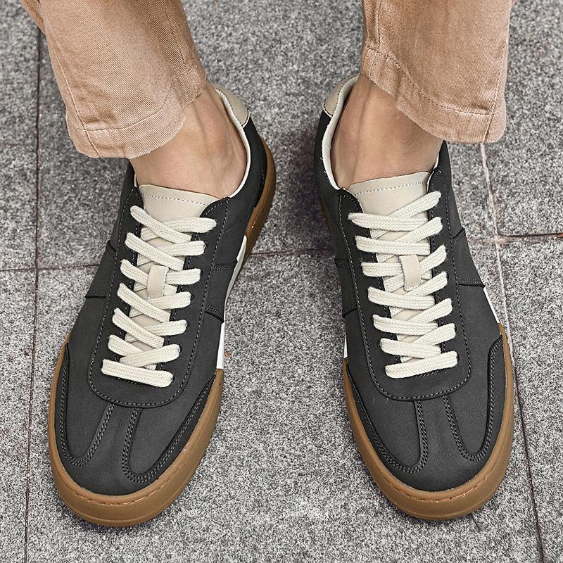 Men's Retro Leather Trainers: Versatile, Lightweight, Wear-Resistant Skate Loafers