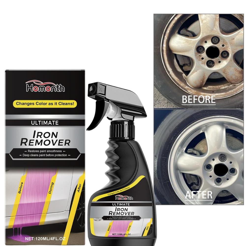 

120ml Ultimate Iron Remover Spray Car Rust Remover for Wheel Exhaust Pipe, Metal Rust Dissolver Paint Safe Rust Cleaner for Auto 1pcs