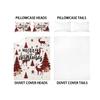 3pcs Christmas Reindeer Print Coreless Bedding Set Multiple Size Bedrooms Dormitories All Season Comfortable Machine Washable