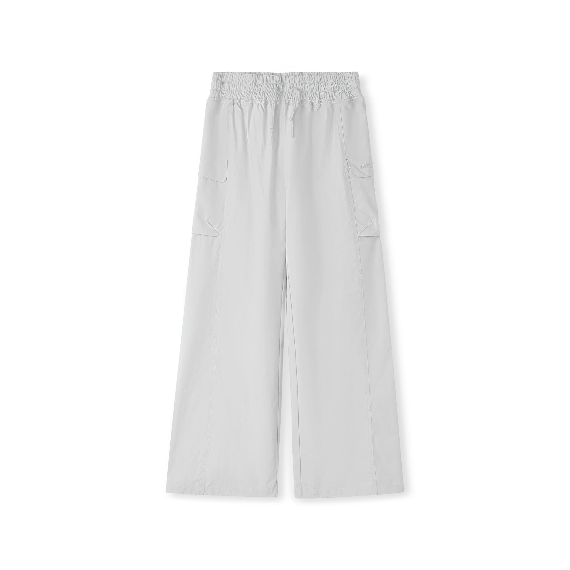 Skechers Fashionable Versatile Comfortable Loose Wide-Leg Casual Pants Women bottoms Smoke-Gray L225W125-00EQ S