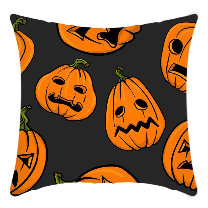 New Halloween Pumpkin Scarecrow Night Print Pillow Home Sofa Cushion Cover
