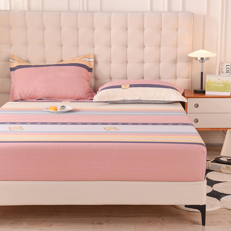 Cartoon Mattress Cover with Elastic Band Fitted Sheet Home Full Size Single Double Linen Bed Bedding (Without Pillowcase)