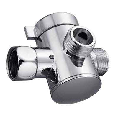 3-Wege-Brause-Umstellventil, Halterung G1/2, Handbrausearm-Umstellteiler, poliertes Chrom