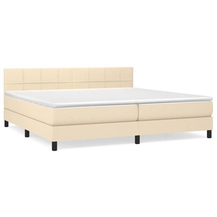 Maison Exclusive - Bettlattenrost mit Matratze Creme 200x200 cm Stoff