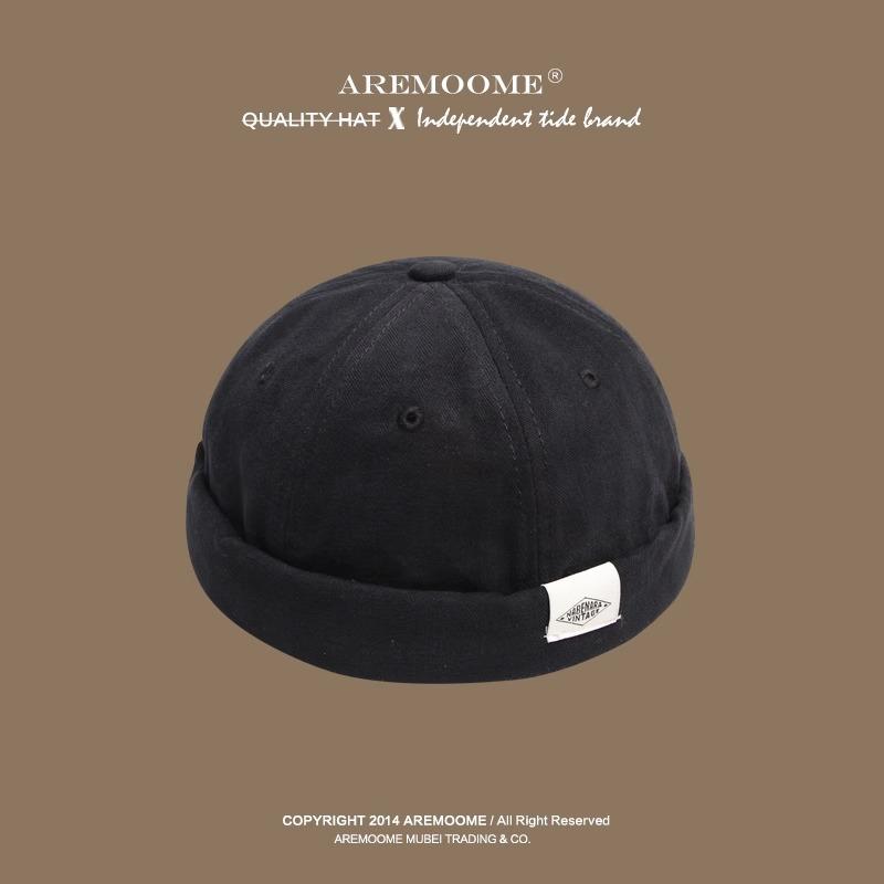 

Branded beanie hat for women, Japanese street style versatile docker hat, all-season brimless hat for men, vintage round-top hip-hop hat Adjustable（55-61cm）