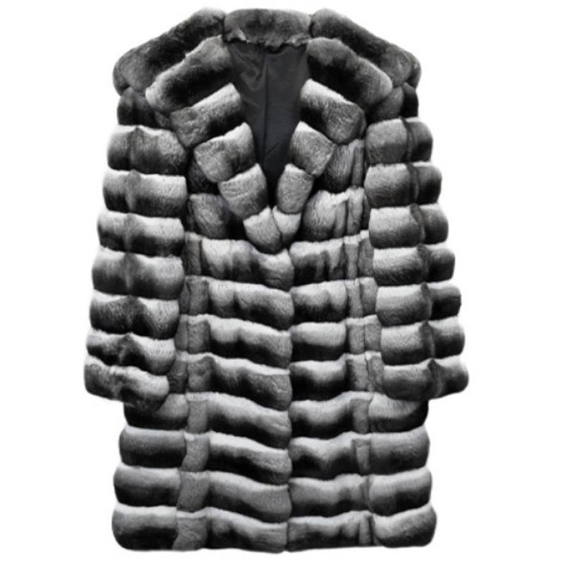 Eco-Friendly Women's Faux Fur Hooded Coat - Warm, Casual, Mid-Length Winter Jacket