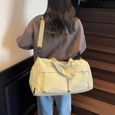 Borsa da Viaggio da Donna Grande Capacità Borsa da Yoga Fitness Monocolore Borsa Sportiva da Pendolare