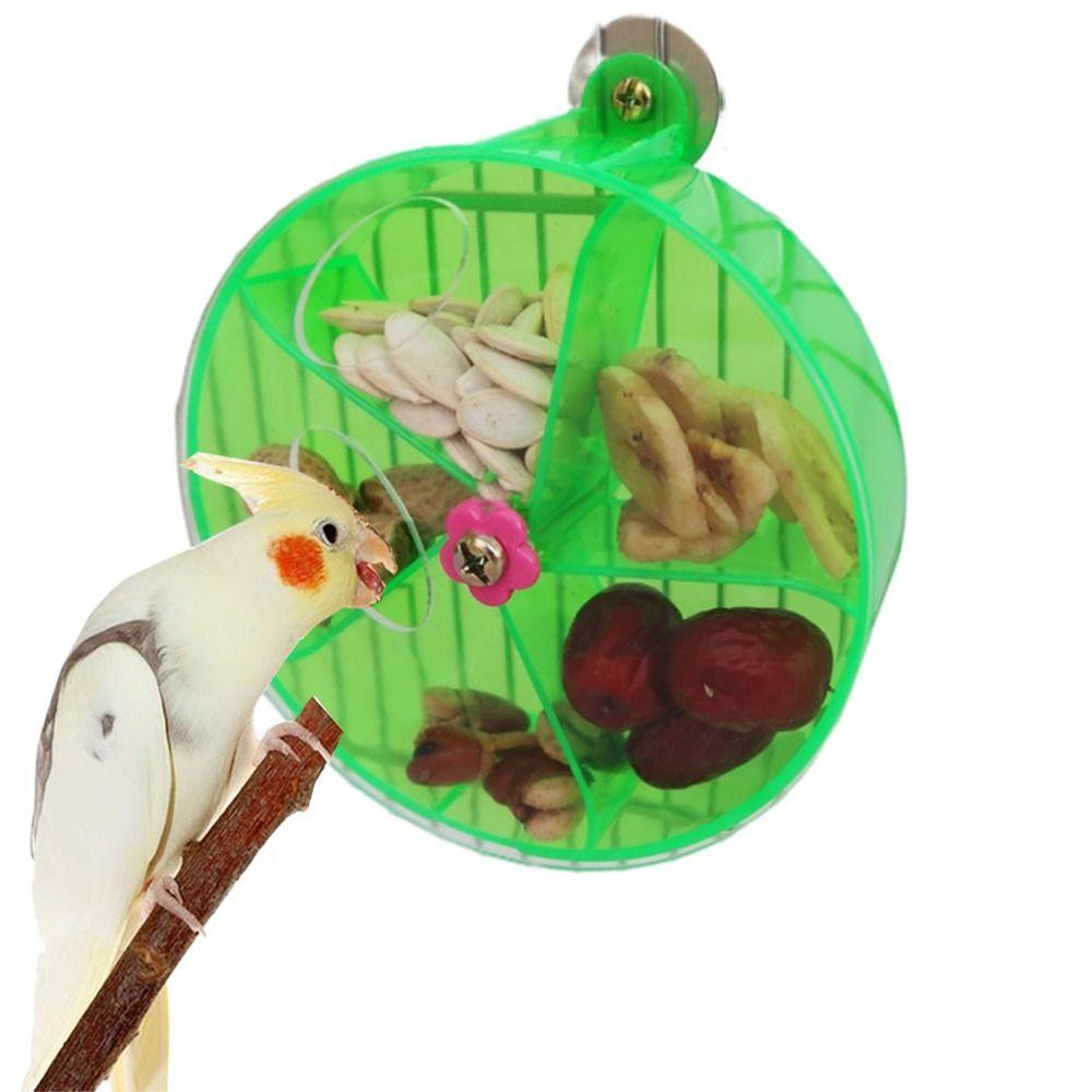 5 Compartments Birds Foraging Wheels Acrylic Parrot Puzzle Feeder Birds Grid Food Box Cockatiel