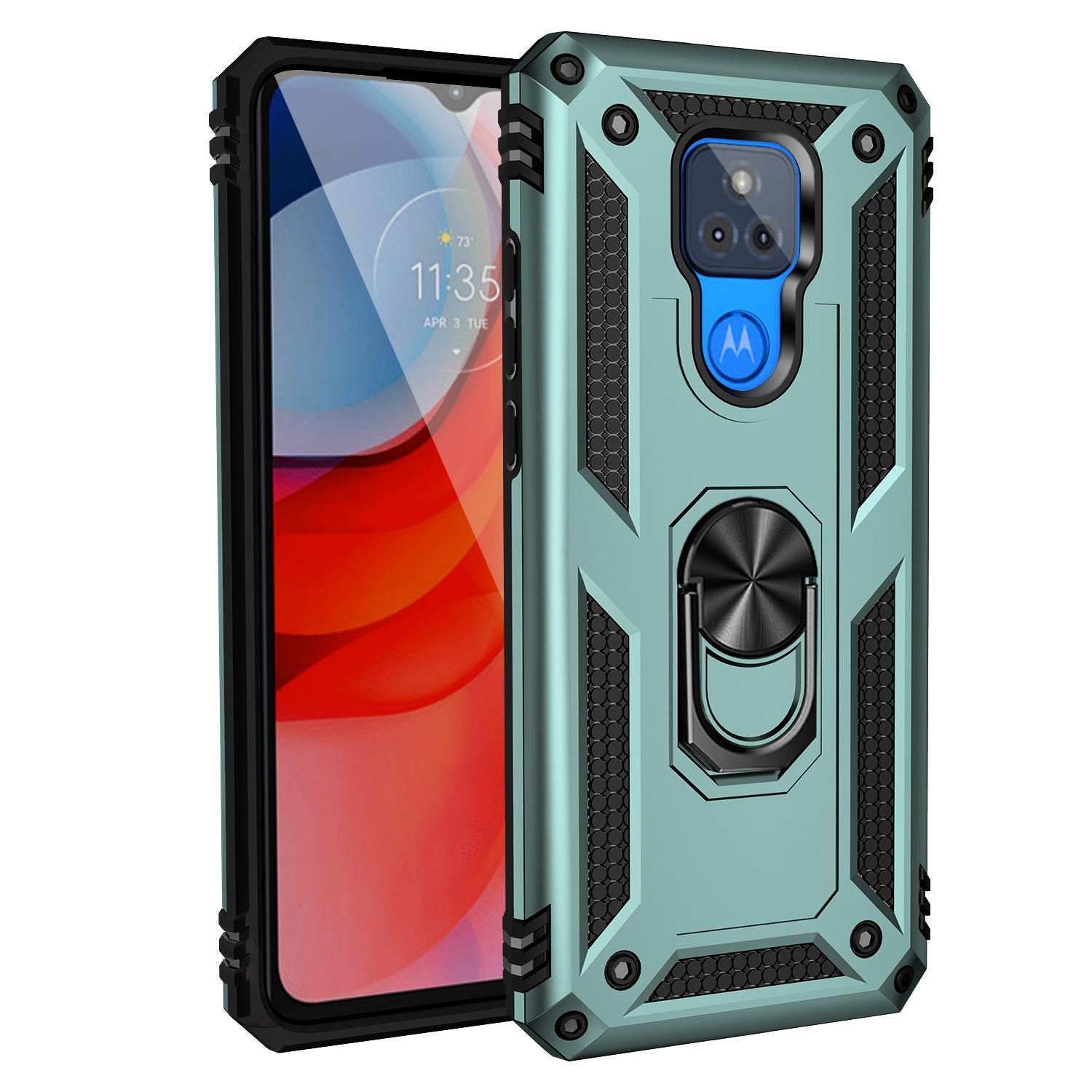 

Магнитный автомобильный держатель для кольца на палец чехол для телефона Motorola Moto G Play Power Stylus 2021 чехол для Moto G9 Play E7 Plus Power Funda Moto G9 Play зелёный