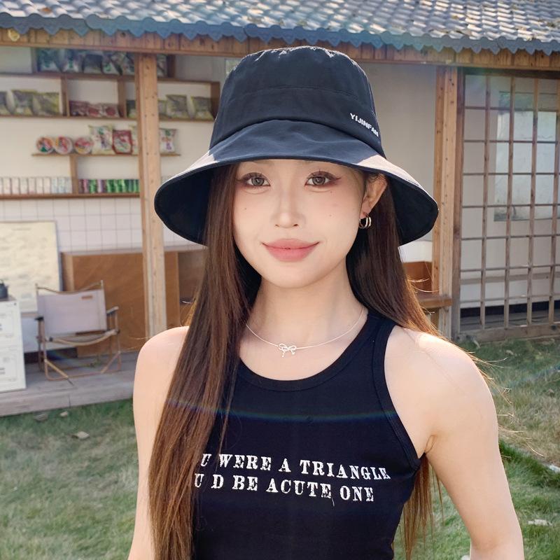 Summer Hat Women's Summer Thin Sunscreen Bucket Hat Showing Face Small Versatile Sunshade Sun Hat